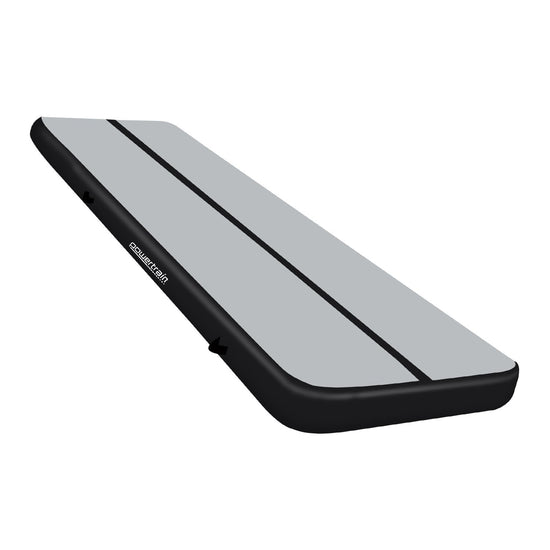 Powertrain 6m x 2m x 20cm Air Track Gymnastics Mat Tumbling Exercise - Grey Black