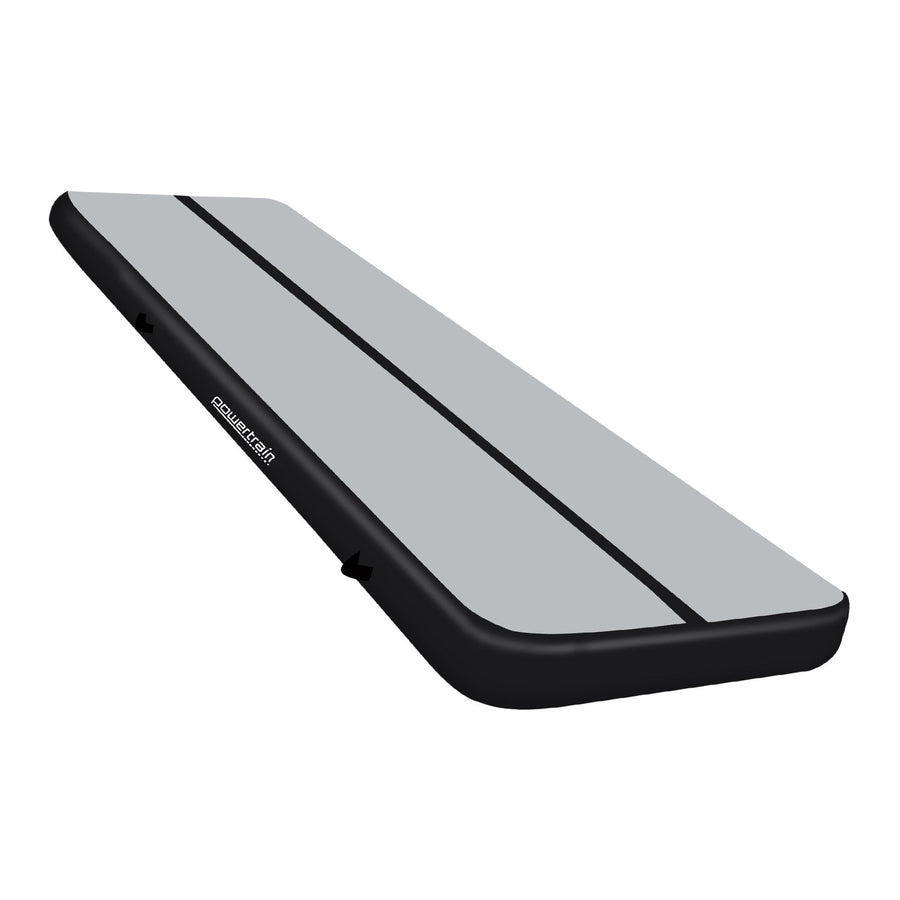 Powertrain 6m x 2m x 20cm Air Track Gymnastics Mat Tumbling Exercise - Grey Black
