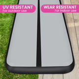 Powertrain 6m x 2m x 20cm Air Track Gymnastics Mat Tumbling Exercise - Grey Black