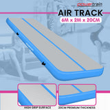 Powertrain 6m x 2m x 20cm Air Track Gymnastics Mat Tumbling Exercise - Grey Blue - Extra Image