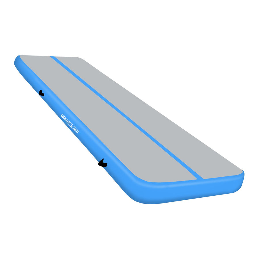 Powertrain 6m x 2m x 20cm Air Track Gymnastics Mat Tumbling Exercise - Grey Blue
