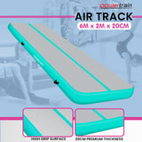 Powertrain 6m x 2m x 20cm Air Track Gymnastics Mat Tumbling Exercise - Grey Green - Extra Image