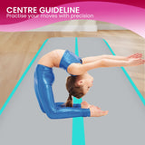 Powertrain 6m x 2m x 20cm Air Track Gymnastics Mat Tumbling Exercise - Grey Green