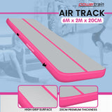 Powertrain 6m x 2m x 20cm Air Track Gymnastics Mat Tumbling Exercise - Grey Pink - Extra Image