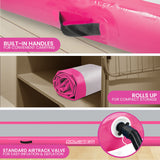 Powertrain 6m x 2m x 20cm Air Track Gymnastics Mat Tumbling Exercise - Grey Pink - Rear View