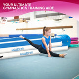 Powertrain 7m x 1m x 20cm Air Track Inflatable Tumbling Gymnastics Mat - Blue White