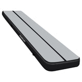 Powertrain 7m x 1m x 20cm Air Track Inflatable Tumbling Mat Gymnastics - Grey Black