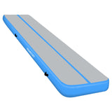 Powertrain 7m x 1m x 20cm Air Track Inflatable Gymnastics Mat Tumbling - Grey Blue