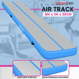 Powertrain 8m x 1m x 20cm Air Track Inflatable Gymnastics Mat Tumbling - Grey Blue - Extra Image