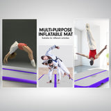 Powertrain 3m x 1m Air Track Inflatable Gymnastics Mat - Purple Grey