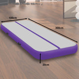 Powertrain 3m x 1m Air Track Inflatable Gymnastics Mat - Purple Grey