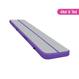 Powertrain 4m x 1m Air Track Inflatable Gymnastics Mat - Purple Grey