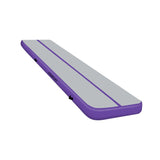 Powertrain 4m x 1m Air Track Inflatable Gymnastics Mat - Purple Grey - Side View