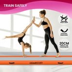 Powertrain 5m x 1m Air Track Inflatable Gymnastics Mat - Orange Grey