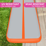Powertrain 5m x 1m Air Track Inflatable Gymnastics Mat - Orange Grey