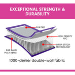 Powertrain 5m x 1m Air Track Inflatable Gymnastics Mat - Purple Grey