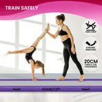 Powertrain 5m x 1m Air Track Inflatable Gymnastics Mat - Purple Grey
