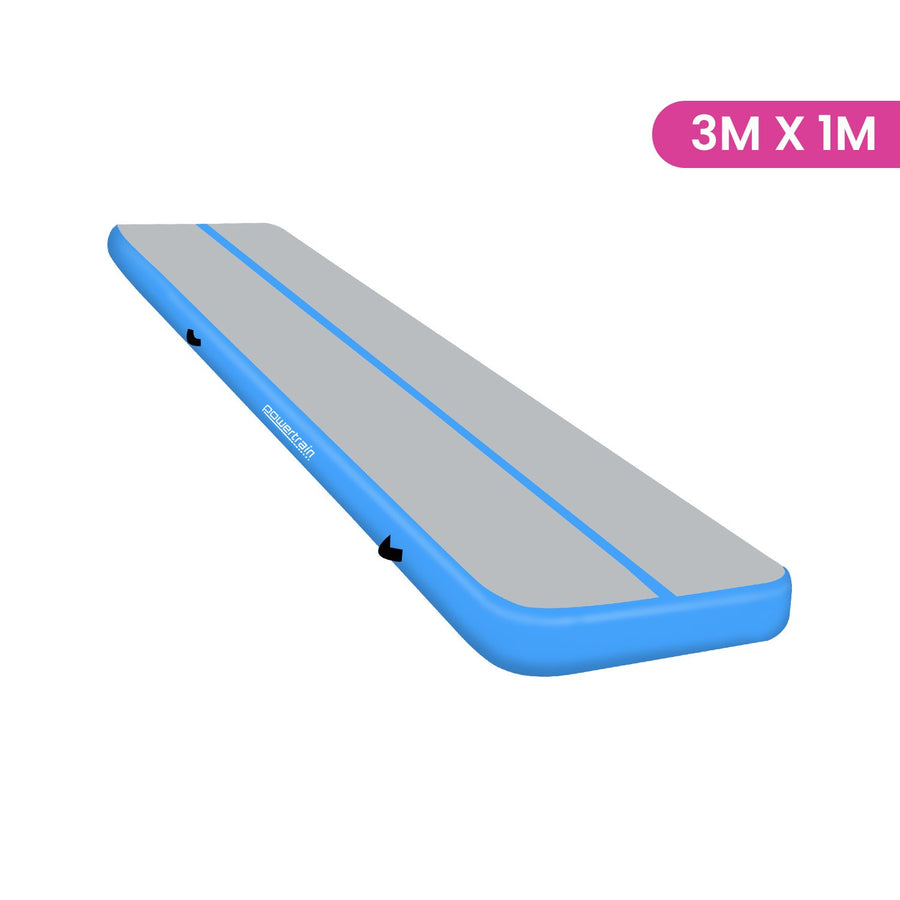 Powertrain 3m x 1m Air Track Inflatable Gymnastics Mat - Blue