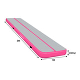 Powertrain 3m x 1m Air Track Inflatable Gymnastics Mat - Pink - Side View