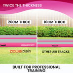 Powertrain 3m x 1m Air Track Inflatable Gymnastics Mat - Pink