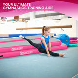 Powertrain 6m x 1m x 20cm Air Track Inflatable Gymnastics Mat - Pink - Front View