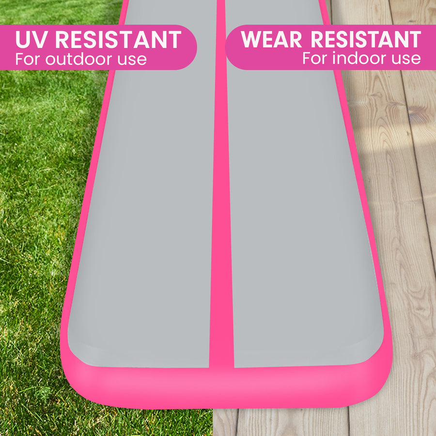 Powertrain 6m x 1m x 20cm Air Track Inflatable Gymnastics Mat - Pink