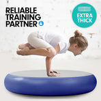 Powertrain 1m Air Track Spot Round Inflatable Tumbling Mat - Dark Blue