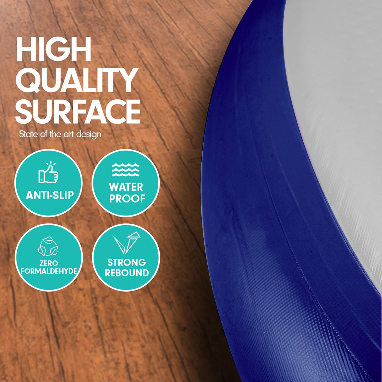 Powertrain 1m Air Track Spot Round Inflatable Tumbling Mat - Dark Blue