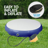 Powertrain 1m Air Track Spot Round Inflatable Tumbling Mat - Dark Blue