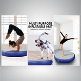 Powertrain 1m Air Track Spot Round Inflatable Tumbling Mat - Dark Blue