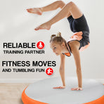 Powertrain 1m Air Track Spot Round Inflatable Tumbling Mat - Orange
