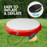Powertrain 1m Air Track Spot Round Inflatable Tumbling Mat - Red - Rear View