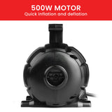 Powertrain 500W Electric Air Pump for Air Track Mat, Air Mattress, Pool Floats and Toys - Rear View