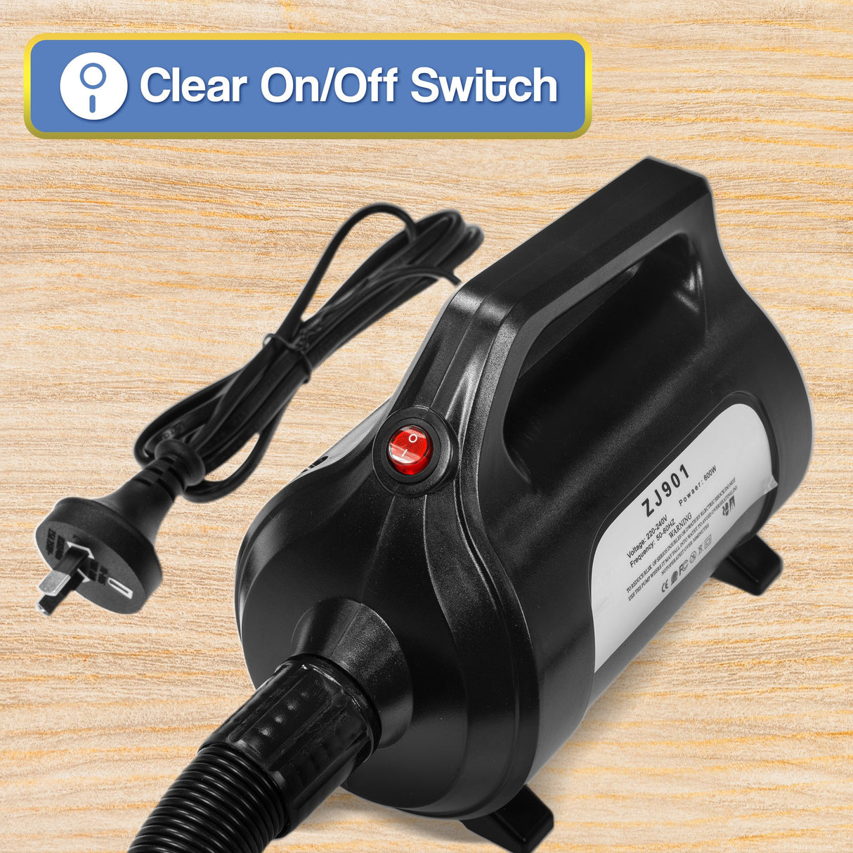 600W Portable Electric Air Pump for Air Tracks Inflatable Beds Toys