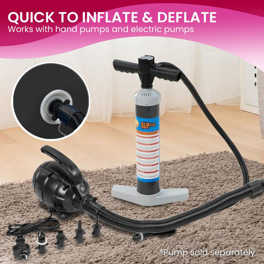 Powertrain Inflatable Air Barrel Exercise Roller 120cm x 75cm - Black