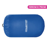 Powertrain Inflatable Air Barrel Exercise Roller 120cm x 75cm - Blue - Front View