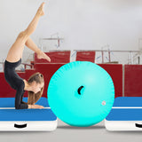 Powertrain Inflatable Air Barrel Exercise Roller 120cm x 75cm - Green - Close-Up Angle
