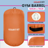 Powertrain Inflatable Air Barrel Exercise Roller 120cm x 75cm - Orange - Low Angle