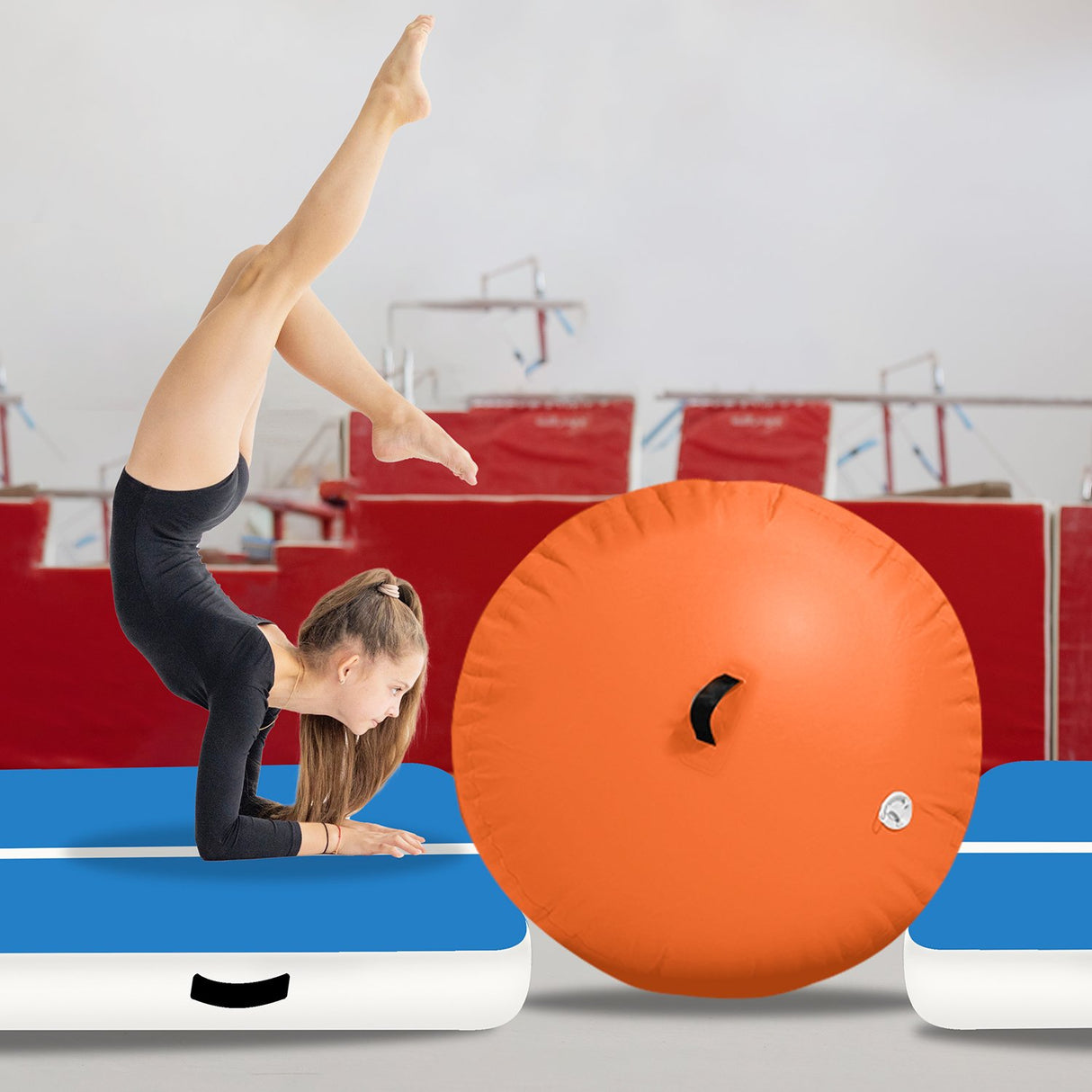 Powertrain Inflatable Air Barrel Exercise Roller 120cm x 75cm - Orange