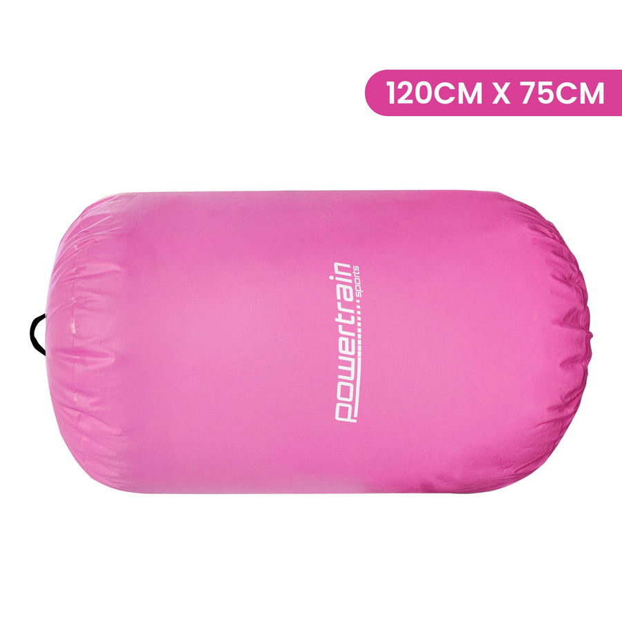 Powertrain Inflatable Air Barrel Exercise Roller 120cm x 75cm - Pink