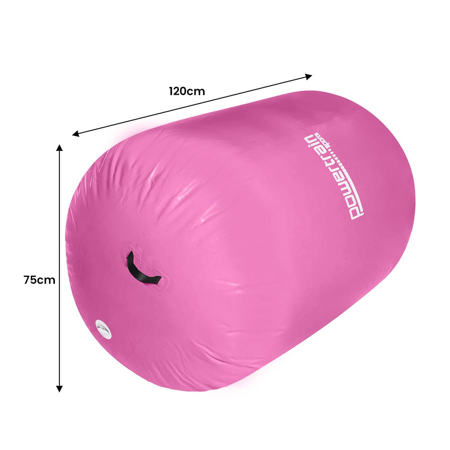 Powertrain Inflatable Air Barrel Exercise Roller 120cm x 75cm - Pink