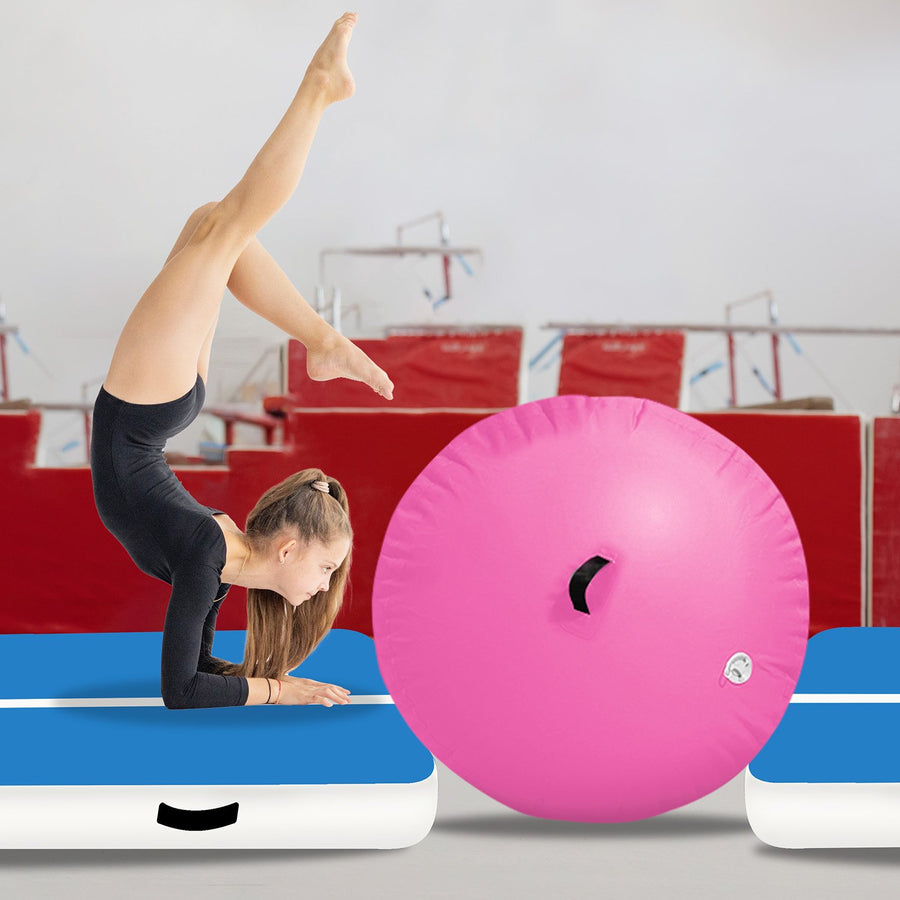 Powertrain Inflatable Air Barrel Exercise Roller 120cm x 75cm - Pink