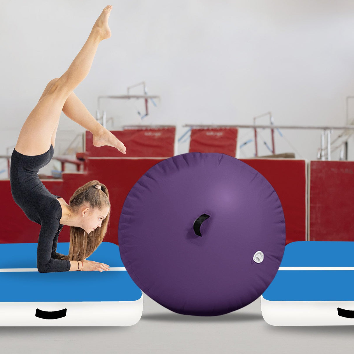Powertrain Inflatable Air Barrel Exercise Roller 120cm x 75cm - Purple