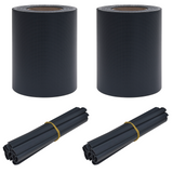 Garden Privacy Screens 2 pcs Dark grey 35 x 0.19 m PVC - Front View