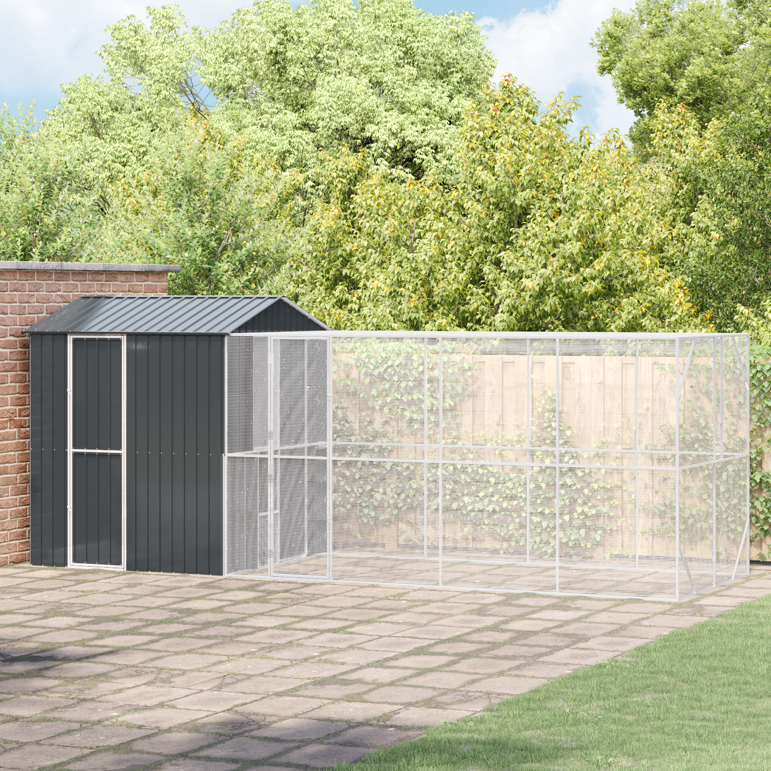 Bird Cage Anthracite 621 x 208 x 247 cm Galvanised Steel