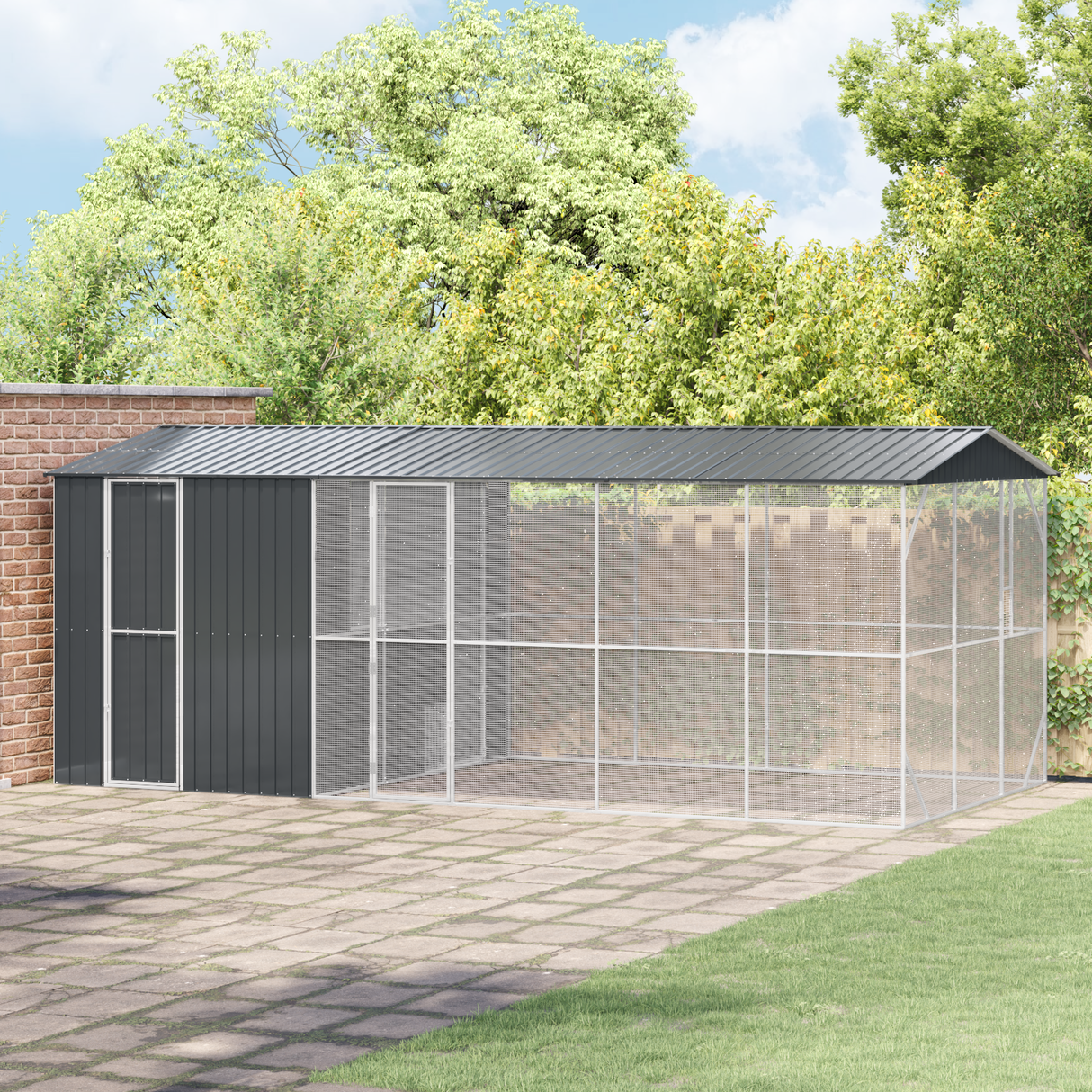 Bird Cage Anthracite 645 x 310 x 247 cm Galvanised Steel