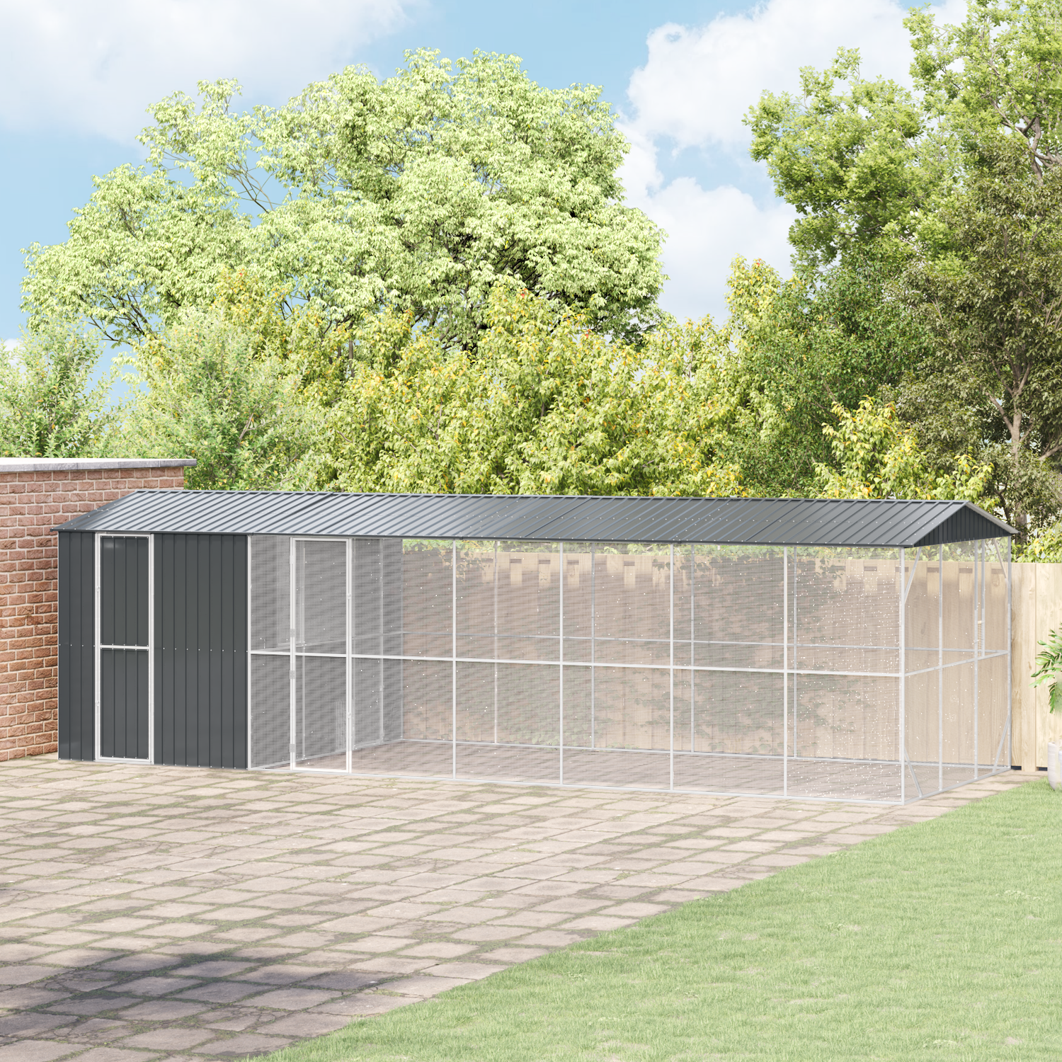 Bird Cage Anthracite 860 x 310 x 247 cm Galvanised Steel