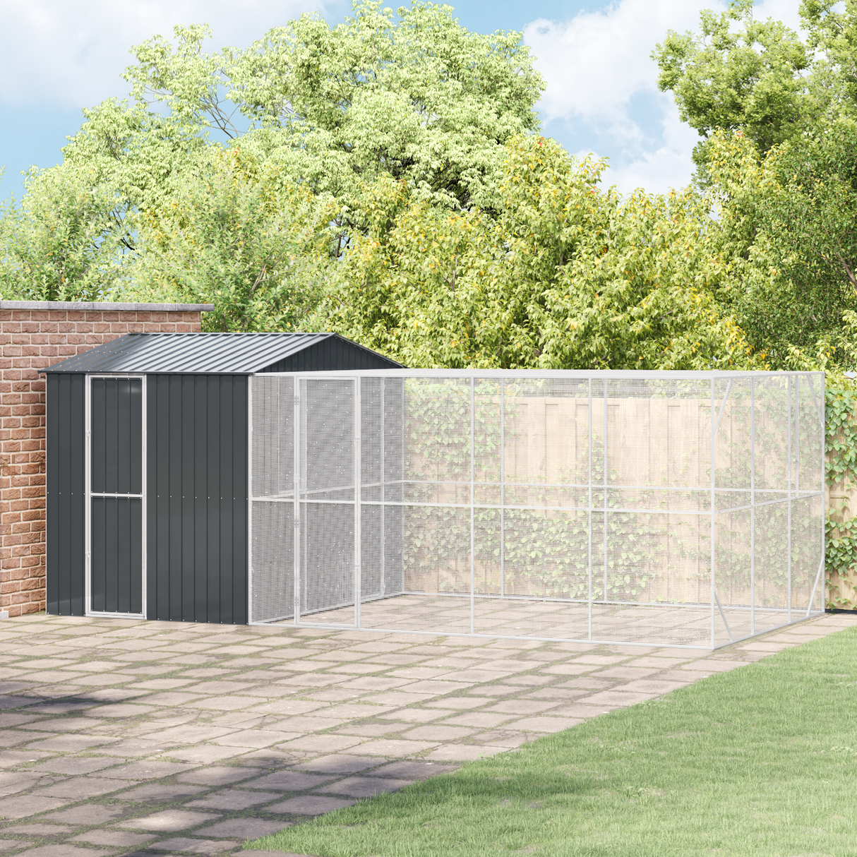 Bird Cage Anthracite 635 x 304 x 247 cm Galvanised Steel