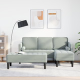 Sofa Set with Cushion 2 pcs Light Grey Polyester