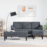 Sofa Set with Cushion 2 pcs Dark Grey Polyester